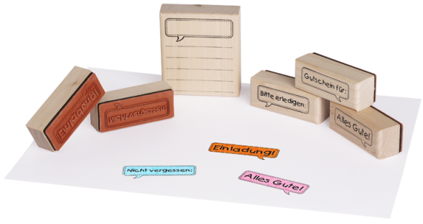 SUNNYSUE - Wooden Stamps "What's going on?", 6pcs.