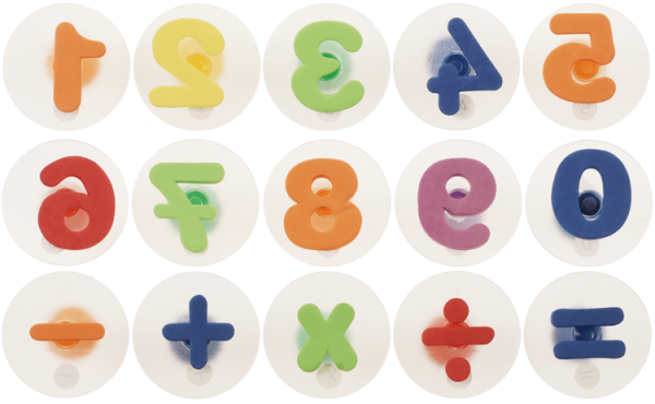 SUNNYSUE - Moosgummi-Stempel "Ziffern mit Rechenzeichen" 15tlg.