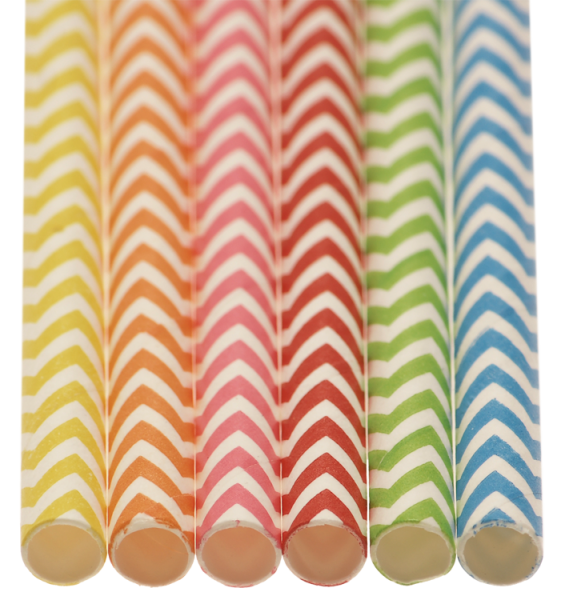 Papierstrohhalme "Zickzack", 120tlg.