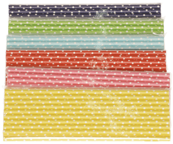 Papierstrohhalme "Punkte", 120tlg.