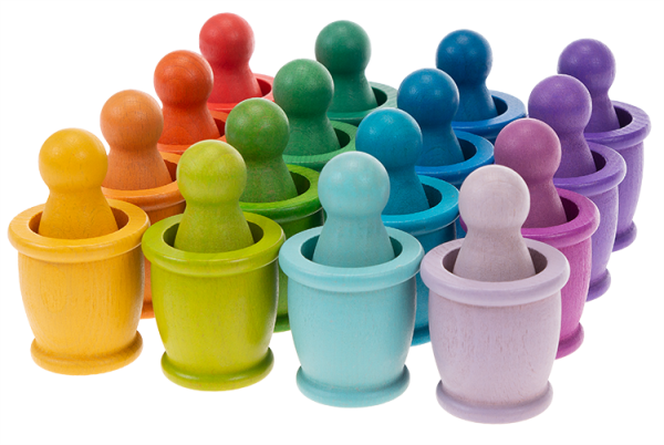 SUNNYSUE - Regenbogen Figuren mit Farbbecher, 32-tlg.