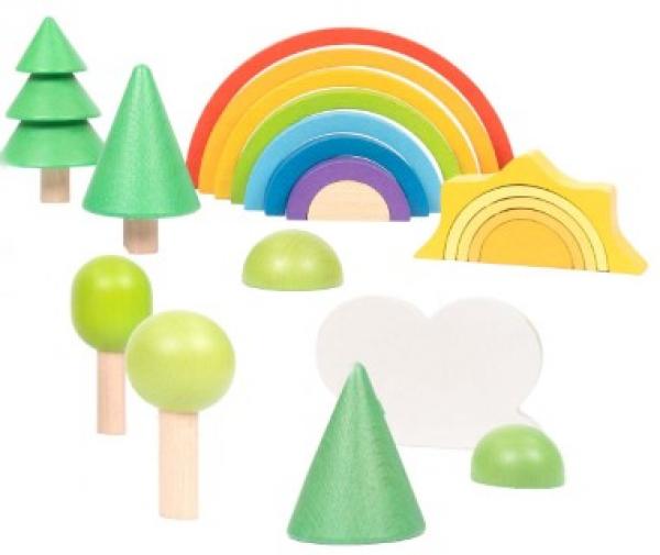 rainbowland with sun, cloud and trees