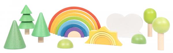 Rainbowland with sun and trees, 21 pieces