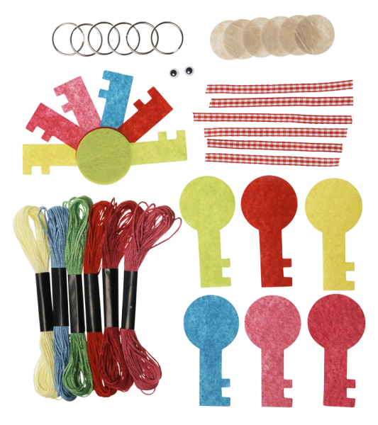 Filz- Schlüsselanhänger "Schlüsselmännchen", 6er Set