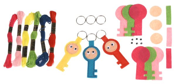Filz- Schlüsselanhänger "Schlüsselmännchen", 6er Set