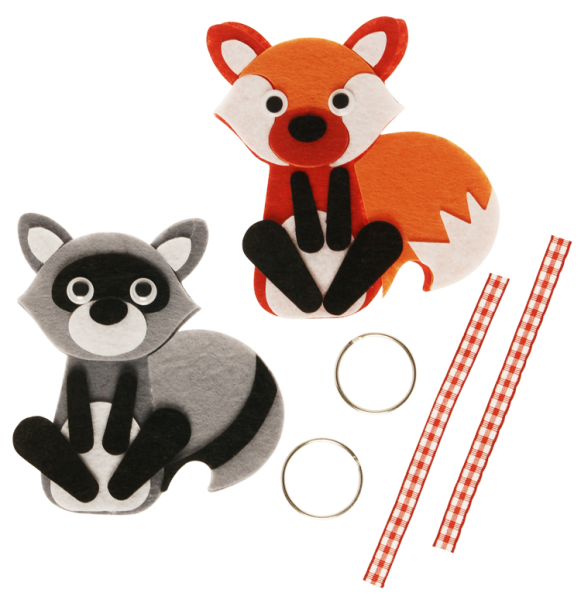 SUNNYSUE - DIY-Filzrohlinge "Fuchs und Waschbär", 2er Set