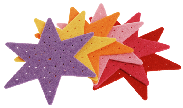 SUNNYSUE - Filzanhänger "Stickstern", 6er Set