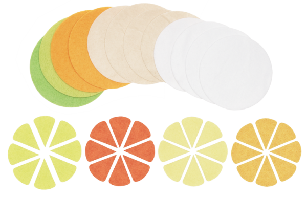 Wespenschutz-Filzuntersetzer "Zitrusfrüchte", 4er Set