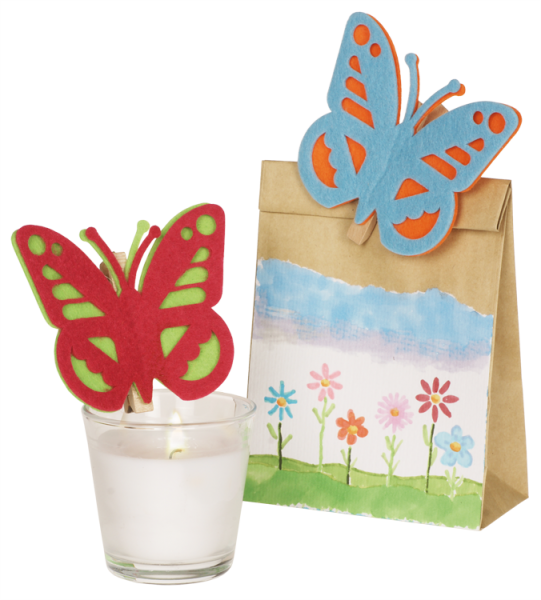 Filzanhänger "Schmetterling", 24tlg.