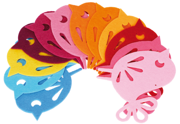 Filzanhänger Regenbogen-Vögelchen, 12-tlg.