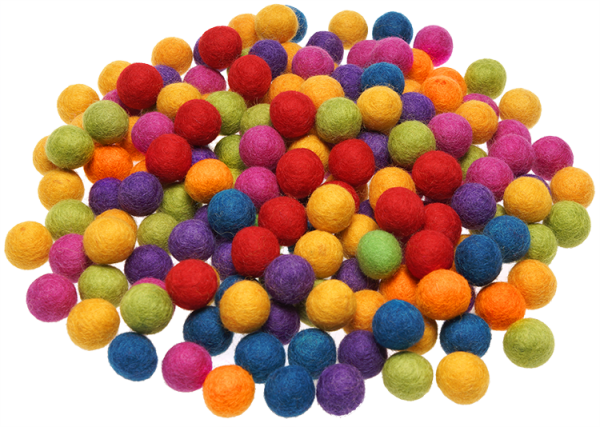 SUNNYSUE - Filzkugeln naturbunt 2cm, 140-tlg