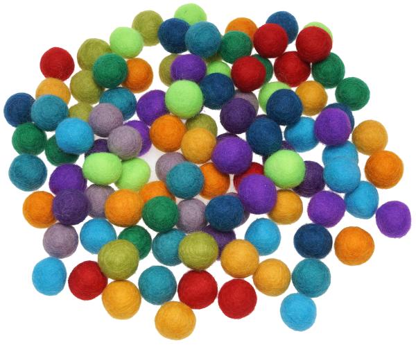 Regenbogen Filzkugeln