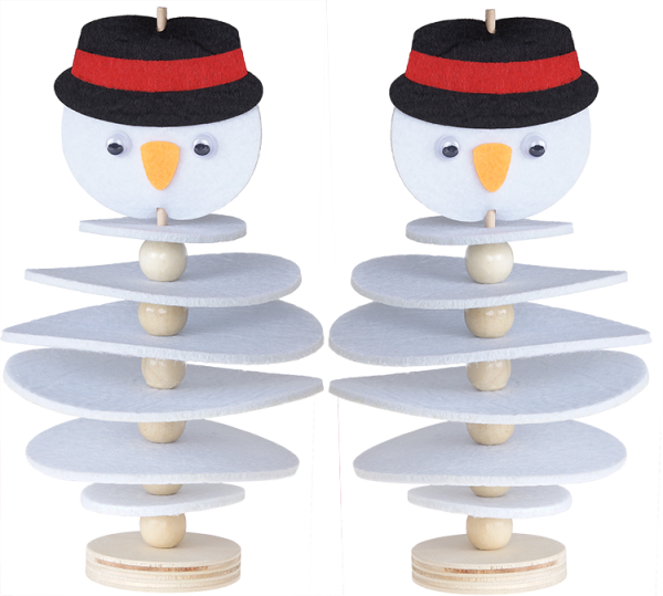 SUNNYSUE - Bastelset Filz-Schneemann, 2er Set (40-tlg.)