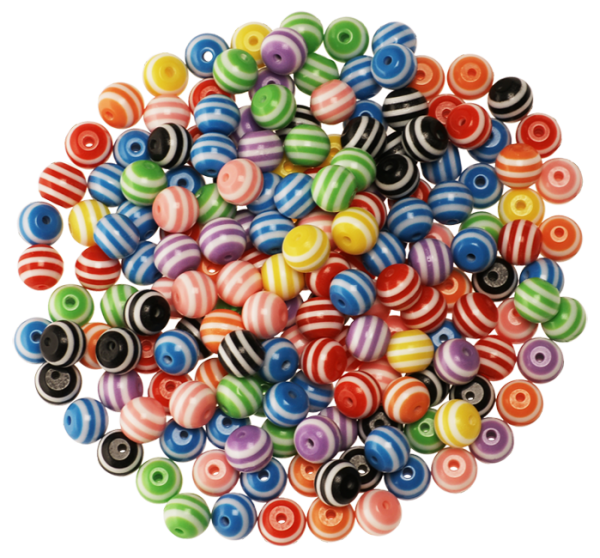 SUNNYSUE - Kunstharzperlen "Geringelt", 100g
