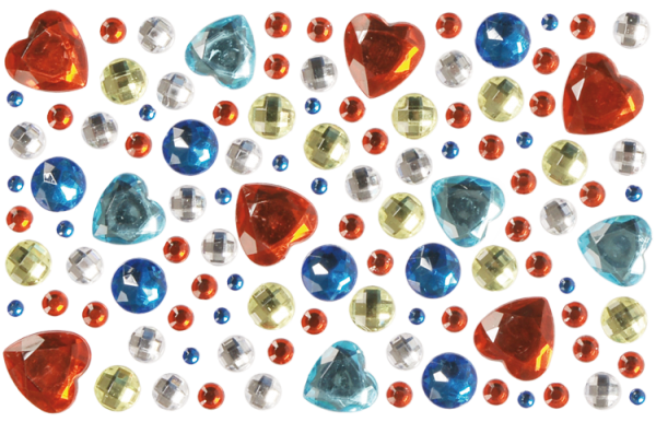SUNNYSUE - Glitzersteine zum Aufkleben "Rote Herzen und mehr", 105tlg.