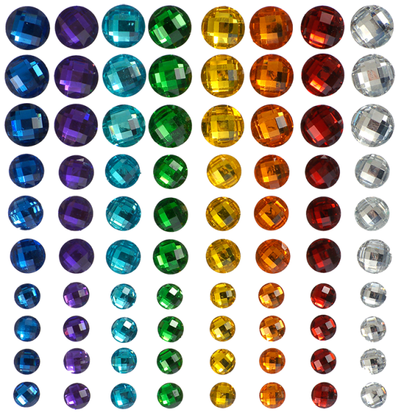SUNNYSUE - Selbstklebende Schmucksteine "Regenbogen", 80tlg.