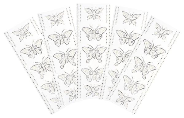 Glitzersticker "Schmetterlinge" (5 Schmetterlinge, 10 Bordüren)