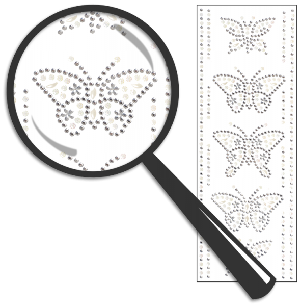 SUNNYSUE - Glitzersticker "Schmetterlinge" (5 Schmetterlinge, 10 Bordüren)