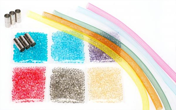 Glitzerarmbändchen Bastelset, 6er Set