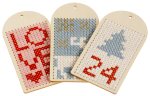 Holztäfelchen zum Sticken, 6er Set